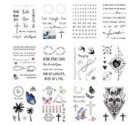 Everjoy Bohemian-inspired Realistic Temporary Tattoos for Women and Men - Waterproof, Long-lasting, and Meaningful Tattoo Designs including Butterfly, Moon, Sun, Love, Letters and Words