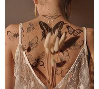 Everjoy Realistic Black Butterfly Waterproof Fake Temporary Tattoo Stickers - Party Favors, Themed Decorations and Gifts for Women