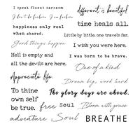 Everjoy Realistic Inspirational Quotes Words Temporary Tattoos - 20 Individual Line Pcs Waterproof Tattoos for Women and Men