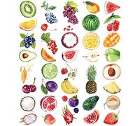 Everjoy Realistic Temporary Tattoos - 20 Pcs, Waterproof Watercolor Fruits Tattoos for Kids