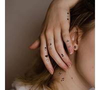 Everjoy Realistic Tiny Mini Fake Temporary Finger Tattoo Stickers - Simple, Small Black Icon Design Tattoos