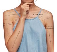 Everjoy Realistic Waterproof Inspirational Quotes and Words Temporary Tattoos - 20 Pcs Tattoos for Women and Men