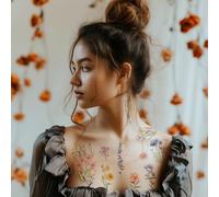 Everjoy Watercolor Wild Flowers Small Temporary Tattoo Stickers - Waterproof Tiny Floral Fake Tattoos for Women and Girls