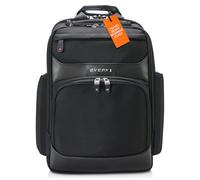 EVERKI Onyx Business Executive Laptop Backpack, Water-Resistant Black Rucksack with Multi-Compartment Design, Ballistic Nylon & Leather, Fits 17.3 Inch Laptops, Travel-Friendly Office Backpack Unisex