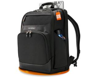 EVERKI Onyx Laptop Backpack, Water-Resistant Black Rucksack with Multi-Compartment Design, 25-L Capacity, Great for Work, Travel, or College, Fits 15.6 Inch Laptops, Business Bag for Men & Women