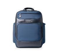 EVERKI Onyx Premium Business Executive Laptop Backpack - Ballistic Nylon and Leather Office Backpack Laptop Bag, Travel Friendly Office Bagpack, Dedicated Compartment up to 15.6 Inch (EKP132N), Navy