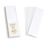 EverKind Blank Bookmarks Pack of 40 - White 350gsm Card Bookmarks | Square Edge DIY Craft Inserts for Printing, Stamping, Painting & Journaling | 55 x 210mm