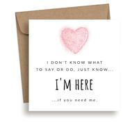 EverKind Support Card - I Don’t Know What to Say or Do, Just Know I’m Here | Sympathy, Grief or Bereavement Card with Dissolving Pink Heart | Comfort for Loss, Anxiety or Hard Times | Blank Inside