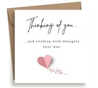 EverKind Thinking of You Card - Paper Hearts Design | Encouragement and Support Card for Friend, Family or Colleague | Comfort for Grief, Tough Times or Just Because | Blank Inside | Eco Packaging