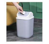 EVERKPI Slim Bathroom Bin 10L with Flip Lid, Plastic Swing Bin for Bedroom, Office, Kitchen, BPA-Free Waste Bin with Soft Touch, Compact and Sleek Design Trash Can (Grey)