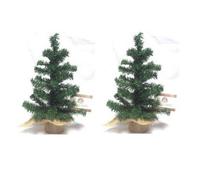 Everlands 2X 45Cm Mini Artificial Tabletop Christmas Tree Natural Jute Bag Compact Xmas Tree