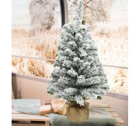 Everlands 45Cm Small Snowy Table Christmas Tree Natural Jute Bag Artificial Tree