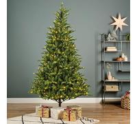 Everlands 6ft Pre-Lit Artificial Christmas Tree, 320 Warm White LEDs, 1234 Branch Tips, Green