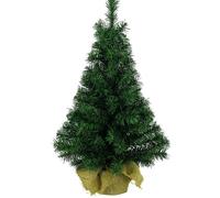 Everlands Artificial Mini Christmas Tree in Jute Bag - 3ft / 0.9m
