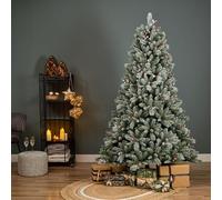 Everlands Snowy Windham Spruce Christmas Tree, 180 cm, Green with Berries and Pinecones, 943 Branch Tips, Hinged Assembly