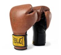 Everlast 1910 Boxing Gloves | Advanced Gloves for Men and Women | Hook and Loop with Triple-Layer Foam & Wrist Support for Injury Prevention | Heavy Bag & Speedbag Training (14oz | Brown)