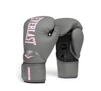 Everlast Boxing Gloves Elite 2 - 10 oz Grey/Pink for Bags, Mitt Work & Sparring, Hook & Loop Strap