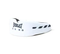 Everlast Evershield Double Mouth Guard (White/Black) Shock Absorbent Gum Shield with 2-Layered Frame, Boil and Bite Design, Centre Breath Channel and Storage Case - Authentic Everlast Gear