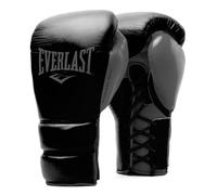 Everlast Powerlock 2 Pro Laced 16oz Boxing Gloves, Black Boxing Gloves for Bags, Mitt Work & Sparring, Turnback Wrist Support, Five Layered Foam Inner and Laced Track System - Authentic Everlast Gear