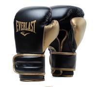 Everlast Powerlock 2R 16oz Boxing Gloves, Gold/Black Boxing Gloves for Bags, Mitt Work & Sparring, Advanced Turnback Wrist Support, Quad Layered Foam Inner and Ergonomic Grip - Authentic Everlast Gear