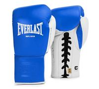 Everlast Powerlock OG Pro Fight 10oz Blue/White Lace-Up Gloves for Bags & Competition, Advanced Foam, Ergonomic Grip - Authentic Everlast