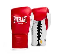 Everlast Powerlock OG Pro Fight 10oz Red/White Lace-Up Gloves for Bags & Competition, Advanced Foam, Ergonomic Grip - Authentic Everlast