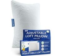 Everlasting Comfort Adjustable Pillow - Green Tea Shredded Memory Foam Pillow with Customizable Loft for Back, Stomach, Side Sleepers - Refreshing Cover and Cooling Pillowcase (Queen)