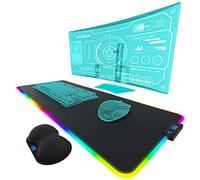 Everlasting Comfort Large Gaming Mouse Pad - Extra Long Desk Pad with Mousepad Wrist Rest- 15 Color Modes with 2 Brightness Levels - RGB Mouse Pad for Gamers - XL, Big, Extended LED Light Mat