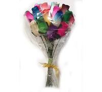 Everlasting Flower Bouquet, 2 Dozen Wooden Roses in a choice of colours, Instant Floral Gift (Various)
