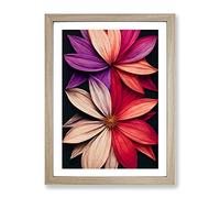 Everlasting Flowers Framed Print | A2 Oak Framed Wall Art | Ready to Hang | Modern Floral Picture | Living Room Bedroom Lounge Office