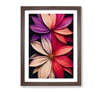 Everlasting Flowers Framed Print | A4 Walnut Framed Wall Art | Ready to Hang | Modern Floral Picture | Living Room Bedroom Lounge Office