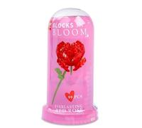 Everlasting Rose Building Block Set with Display Dome - 99 Piece Valentines Day Rose Toy Kit - 17cm Buildable Flower Ornament - Compatible Building Bricks - Romantic Gift for Him or Her (Red)