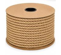 Everlasto Natural Jute Rope 50m Length x 10mm Diameter - Thick & Strong 3 Strand Twisted Rope for Gardening, DIY Crafts, Tying, Packaging & General Purpose