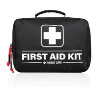 Everlit Care Home Medic Kit | 380 Piece First Aid Supplies All Purpose Kit for Cuts, Scuffs, Burns, Emergency Preparedness | for Home, Office, Car, Travel, Camping, Outdoor (Black)