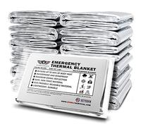 EVERLIT Emergency Mylar Thermal Blanket (12 Pack) Space Blankets for First Aid Kit Camping Kit Hiking Outdoor