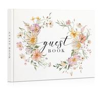 Everloria Wedding Guest Book, Leather Guest Sign in Book, 108 Blank Pages Signature Guestbook for Wedding Reception Bridal Baby Shower Quinceanera Birthday Anniversary Graduation