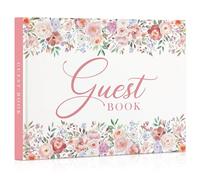 Everloria Wedding Guest Book, Leather Guest Sign in Book, 108 Blank Pages Signature Guestbook for Wedding Reception Anniversary Bridal Baby Shower Birthday Quinceanera Graduation