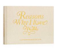 EVERLORIA What I Love About You Book, 50 Reasons Why I Love You Fill in the Blank Memory Journal, 15x20cm Couples Personalized Keepsake Valentines Anniversary Birthday Gift for Him Her, Beige
