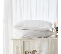 EVERLY 100% Linen Pillowcases Set of 2, Envelope Overlap Closure French Natural Washed Flax Pillowcases 20x26inches-White