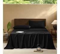 EVERLY Full Sheets by Pure Bamboo,100% Organic Viscose Derived from Bamboo Bed Sheet Set, Luxuriously Soft and Cooling, Lifetime Quality Promise-Full-Black