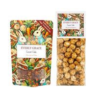 Everly Grace Carrot Cake Bundle, Organic Rooibos Tea and Air-Popped Popcorn with Walnuts and Cinnamon, Caffeine Free Easter Food Gift Set, No Artificial Flavours, Handcrafted Botanical Snack