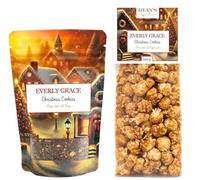 Everly Grace Christmas Cookies Bundle, Organic Rooibos Tea and Spiced Caramel Popcorn, Handcrafted Winter Spice Maize Snack, Christmas and Advent Food Gift Set, Natural Botanical Ingredients