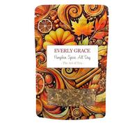Everly Grace Pumpkin Spice All Day - Organic Spice Tea without Caffeine with Cinnamon, Ginger, Nutmeg, Pumpkin & Black Pepper - Handmade Autumn Blend with Dandelion Root & Licorice