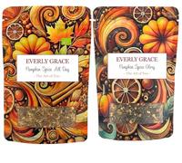 Everly Grace Pumpkin Spice Tea Set - 2 Organic Teas in Autumn Duo - Glory (with Black Tea & Caffeine) & All Day (Caffeine Free) - Spicy Tea Blends with Cinnamon, Nutmeg, Cloves & Pumpkin Spice