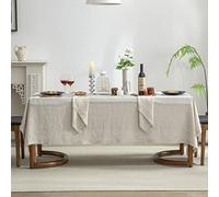 EVERLY Linen Table Cloth, 100% Stonewashed French Linen Table Cloths for 6-Foot Rectangle Tables 60x108 Inches, Washable Thanksgiving Tablecloths, Decorative Halloween Table Cloth
