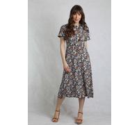Weird Fish Everly LivaEco™ Printed Viscose Dress Navy Size 10