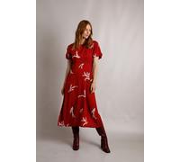 Everly LivaEco™ Printed Viscose Dress Weird Fish Red 12
