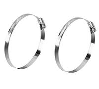 EVERMARKET 4 Inch Duct Clamp, Stainless Steel Large Hose Clamp Adjustable Diameter 91-114mm Worm Drive Clamp for Plumbing Dryer Vent for Automotive Mechanical Agriculture, 2 Pack