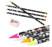 EVERMARKET 4 Pcs Diamond Paint Pen Rhinestone Picker Pencil Self Adhesive Resin Picker Dotting Wax Pencil Nail Point Drill Pen Gem Picker Tools for Nail Art DIY Decoration with Pencil Sharpener
