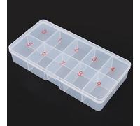 EVERMARKET Clear Plastic Bead Storage Containers, Nail Box Storage Case Container, Flip Top Jewelry Boxes Organizers for Jewelry Making and Crafts，Beads Rings Earrings, False Nail Tips Art (10 Grids)